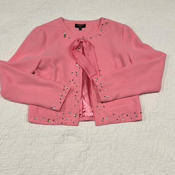 Juicy Couture Black Label Pink Lemonade Pearl Rhinestone Embellished Jac… - Picture 4 of 16